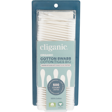 Cliganic by Cliganic Organic Cotton Swabs -500ct for unisex
