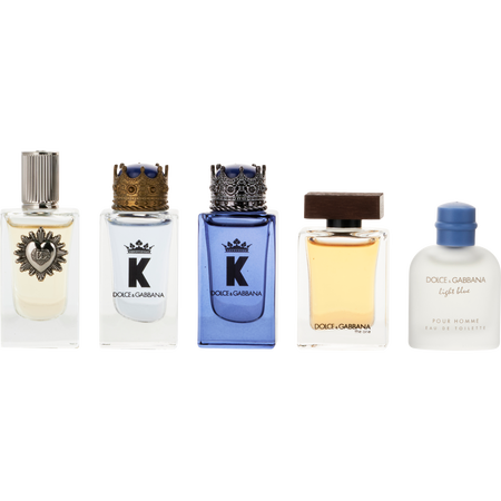 Dolce & Gabbana Variety 5 PIECE MENS MINI VARIETY WITH THE ONE EDT & LIGHT BLUE EDT & K EDP & K EDT & DEVOTION AND ALL ARE MINIS for men