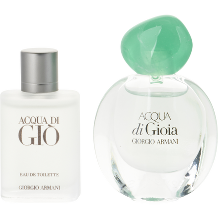 Giorgio Armani Variety by Giorgio Armani MUST HAVES SET WITH ACQUA DI GIO EDT SPLASH & ACQUA DI GIOIA Eau de parfum SPLASH AND BOTH ARE 0.17 oz MINIS for unisex