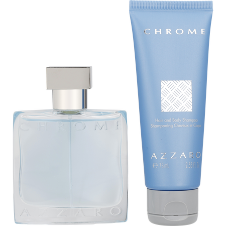 Azzaro Chrome EDT spray 1.7 oz & HAIR & BODY SHAMPOO 2.5 oz for men