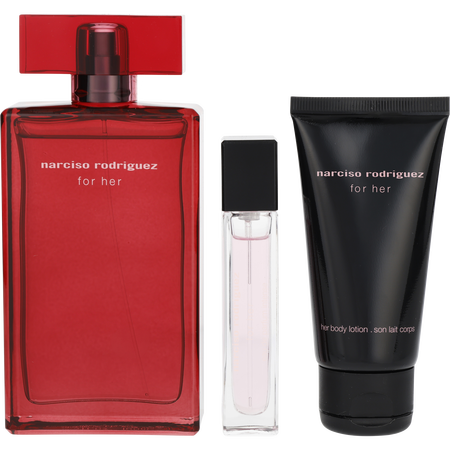 Narciso Rodriguez Intense Eau de parfum spray 3.4 oz & BODY LOTION 1.7 oz & Eau de parfum spray 0.34 oz for women