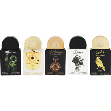 Lattafa Pride Variety by Lattafa COLLECTION #1 WITH AFFECTION & BREEZE & LA COLLECTION D'ANTIQUITIES 1505 & SHAHEEN GOLD & THARWAH GOLD AND ALL ARE Eau de parfum spray 0.67 oz for unisex