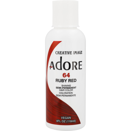 Adore by Adore ADORE SEMI PERMANENT HAIR COLOR VEGAN AND CRUELTY FREE 4 oz 064 RUBY RED for unisex
