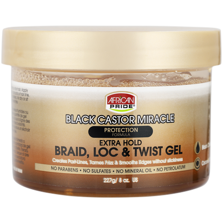 African Pride by AFRICAN PRIDE AFRICAN PRIDE BLACK CASTOR MIRACLE EXTRA HOLD BRAID LOC TWIST GEL 8 oz for unisex