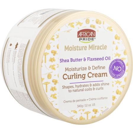 African Pride by AFRICAN PRIDE AFRICAN PRIDE MOISTURE MIRACLE SHEA BUTTER AND FLAXSEED OIL CURLING CREAM 12 oz for unisex