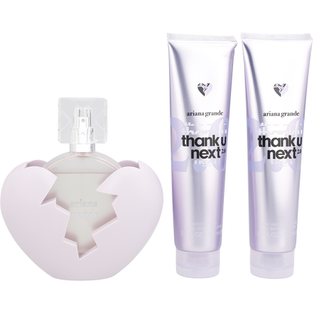 Ariana Grande Thank U Next 2.0 Eau de parfum spray 3.4 oz & BODY SOUFFLE 3.4 oz & SHOWER GEL 3.4 oz for women