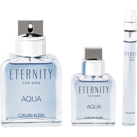 Calvin Klein Eternity Aqua EDT spray 3.4 oz & EDT spray 1 oz & EDT spray 0.33 oz MINI for men