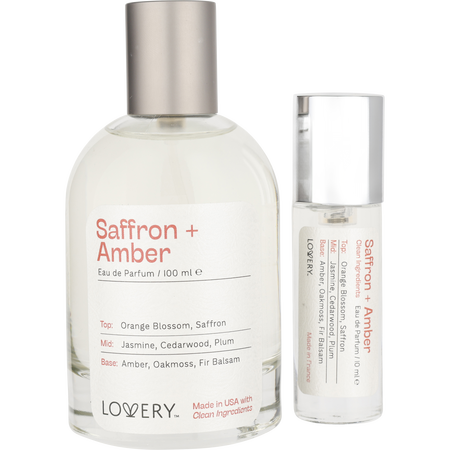 Lovery Saffron + Amber Eau de parfum spray 3.38 oz & Eau de parfum spray 0.33 oz MINI for unisex