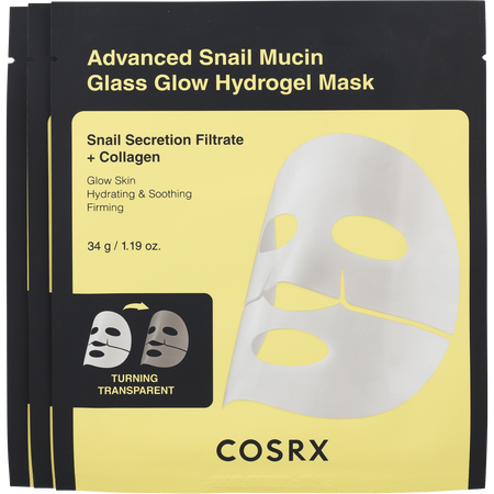 COSRX - Advanced Snail Mucin Glass Glow Hydrogel Mask - 3pcs