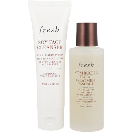 Fresh by Fresh Fresh Essential Set: Soya Face Cleanser 1.6OZ + Kombucha Facial Treatment Essence 1.6OZ -2pcs for women