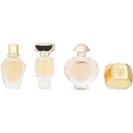 Paco Rabanne Variety 4 PIECE WOMENS MINI VARIETY WITH LADY MILLION & OLYMPEA & FAME & MILLION GOLD AND ALL ARE Eau de parfum MINIS for women