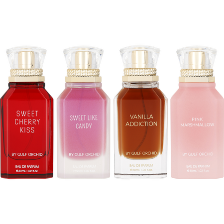 Gulf Orchid Variety by Gulf Orchid SWEET EDITION WITH PINK MARSHMALLOW & SWEET LIKE CANDY & SWEET CHERRY KISS & VANILLA ADDICTION AND ALL ARE Eau de parfum spray 1 oz for unisex