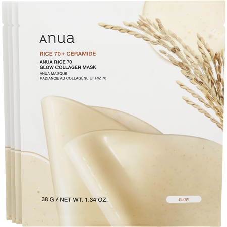 ANUA - Rice 70 Glow Collagen Mask - 4pcs