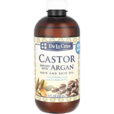 De La Cruz by De La Cruz Castor Infused with Argan Oil Hair And Skin Oil -236ml/8OZ for unisex
