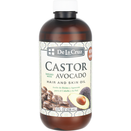 De La Cruz by De La Cruz Castor Infused with Avocado Oil Hair And Skin Oil -236ml/8OZ for unisex