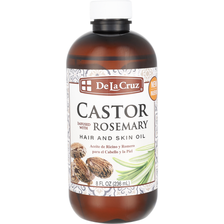 De La Cruz by De La Cruz Castor Infused with Rosemary Oil Hair And Skin Oil -236ml/8OZ for unisex