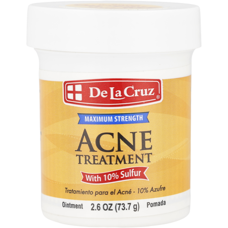 De La Cruz by De La Cruz Acne Treatment with 10% Sulfur - Maximum Strength -73.7g/2.6OZ for unisex