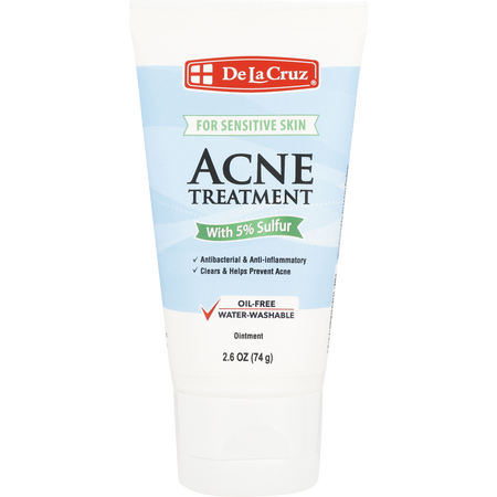 De La Cruz by De La Cruz Acne Treatment with 5% Sulfur - Regular Strength -74g/2.6OZ for unisex