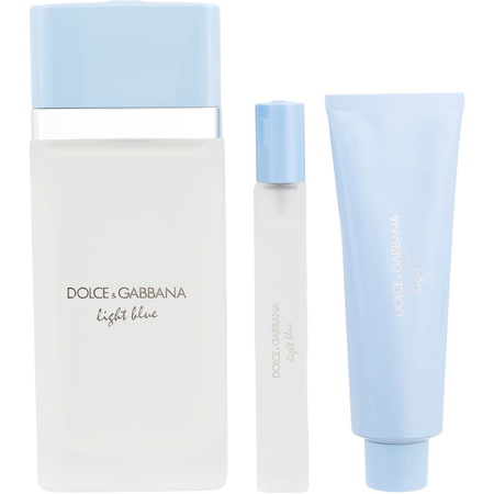 Dolce & Gabbana D & G Light Blue EDT spray 3.3 oz & BODY LOTION 1.7 oz & EDT spray 0.33 oz for women
