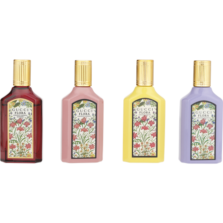 Gucci Variety 4 PIECE FLORA SET WITH GORGEOUS GARDENIA & GORGEOUS MAGNOLIA & GORGEOUS GARDENIA INTENSE & GORGEOUS ORCHID AND ALL ARE Eau de parfum spray 0.16 oz MINIS for women