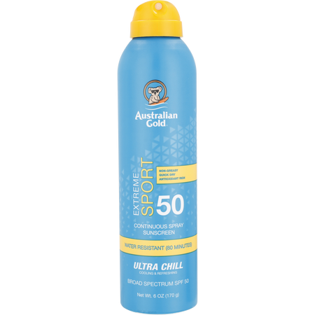 Australian Gold by Australian Gold Extreme Sport Continuous Spray Sunscreen with Ultra Chill SPF 50 -170g/6OZ for unisex