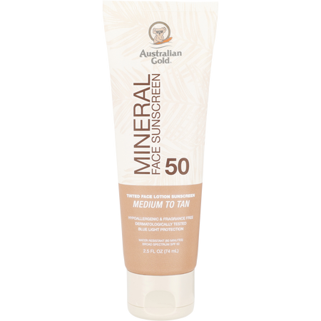 Australian Gold by Australian Gold Mineral Face Sunscreen SPF 50 - Medium to Tan -74ml/2.5OZ for unisex