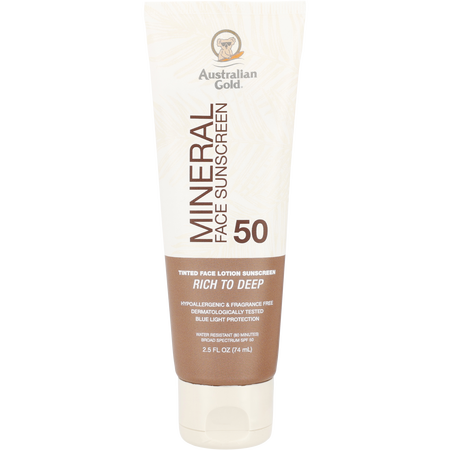 Australian Gold by Australian Gold Mineral Face Sunscreen SPF 50 - Rich to Deep -74ml/2.5OZ for unisex