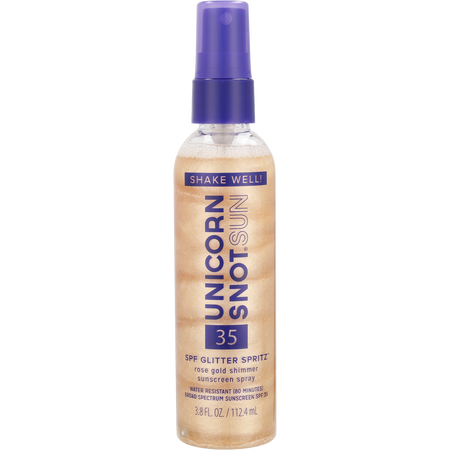 Unicorn Snot by Unicorn Snot Glitter Sprit Sunscreen Spray SPF 35 - Rose Gold Shimmer -112.4ml/3.8OZ for women