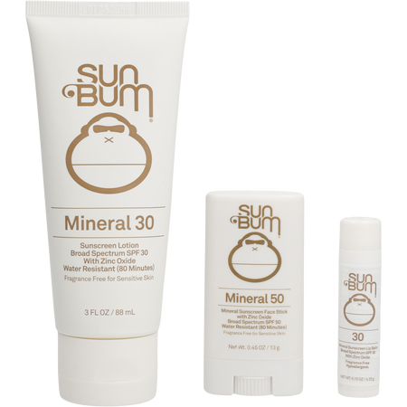 Sun Bum by Sun Bum Road Tripper Mineral Kit: Mineral Sunscreen Lotion SPF 30 88ml + Mineral Sunscreen Face Stick SPF 50 13g + Mineral Sunscreen Lip Balm 4.25g -3pcs for unisex