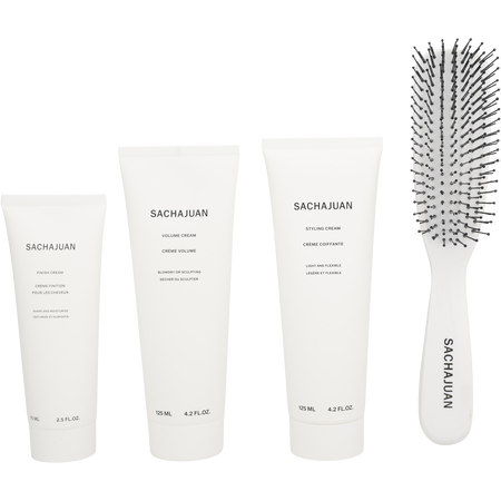 Sachajuan by Sachajuan HOLIDAY HAIR STYLING KIT - STYLING CREAM 4.2 oz & VOLUME CREAM 4.2 oz & FINISH CREAM 2.5 oz & DETANGLING HAIRBRUSH GENTLE for unisex