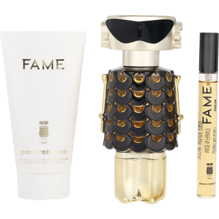 Paco Rabanne Fame by Paco Rabanne PARFUM spray 2.7 oz & BODY LOTION 2.5 oz & Eau de parfum spray 0.34 oz MINI for women