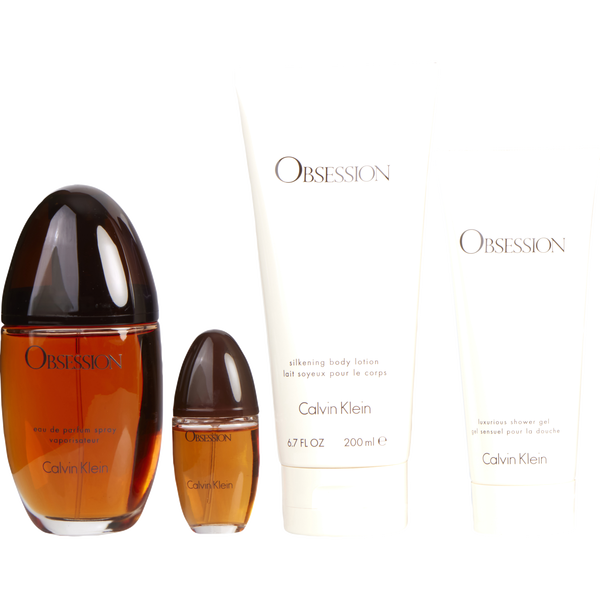 Obsession by Calvin Klein, Eau De Parfum Spray 3.4 oz & Body Lotion 6.7 oz & Shower Gel 3.4 oz & Eau De Parfum Spray 0.5 oz Mini, image 2 of 2