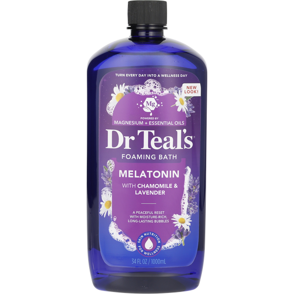 Dr. Teal's by Dr. Teal's, Foaming Bath With Pure Epsom Salt Melatonin Sleep Soak With Essential Oil Blend 1000ml/34oz