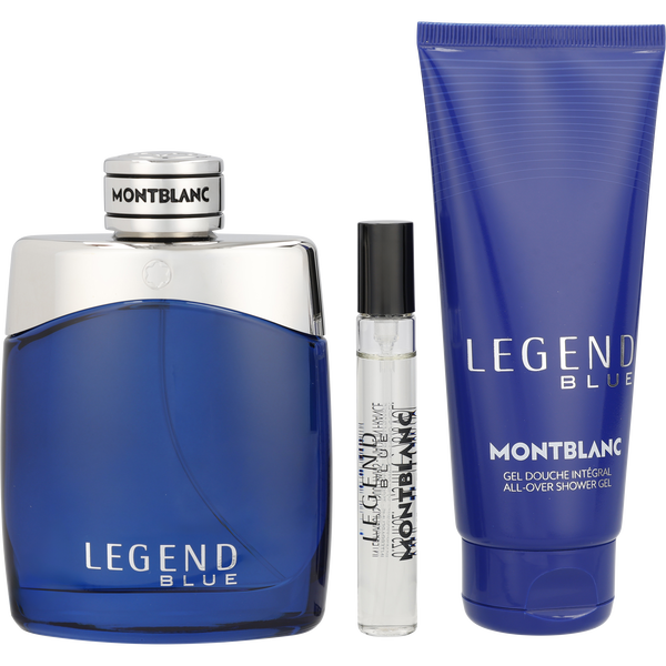 Mont Blanc Legend Blue by Mont Blanc, Eau De Parfum Spray 3.3 oz & Shower Gel 3.4 oz & Eau De Parfum Spray 0.25 oz Mini, image 2 of 2