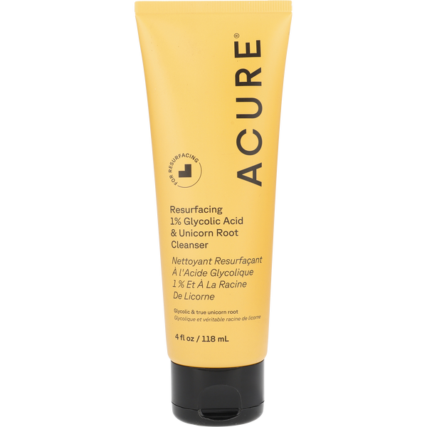 Acure by Acure, Resurfacing Glycolic + Unicorn Root Cleanser 118ml/4oz