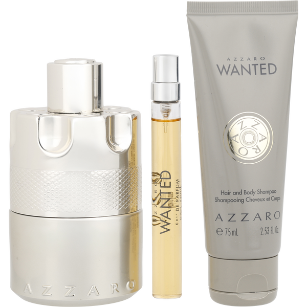 Azzaro Wanted by Azzaro, Eau De Parfum Spray 3.4 oz & Hair And Body Shampoo 2.5 oz & Eau De Parfum Spray 0.33 oz Mini, image 2 of 2