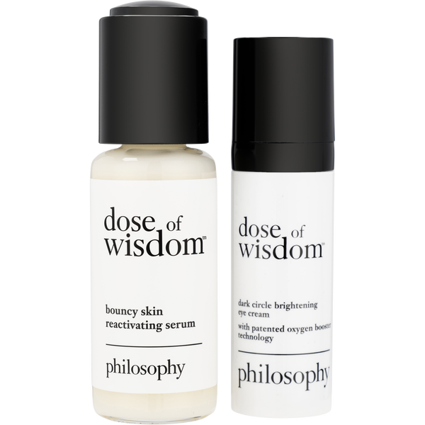 Philosophy by Philosophy, Dermatologic Wisdom Set: Dose Of Wisdom Bouncy Skin Reactivating Serum 30ml + Dose Of Wisdom Dark Circle Brightening Eye Cream 15ml --2pcs