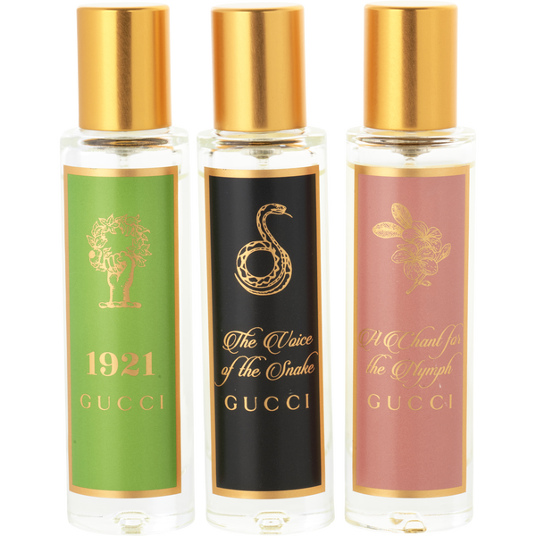 Gucci Variety by Gucci, 3 Piece Variety The Alchemist's Garden Festive Set With 1921 & The Voice Of The Snake & A Chant For The Nymph And All Are Eau De Parfum Travel Spray 0.5 oz Minis, image 2 of 2