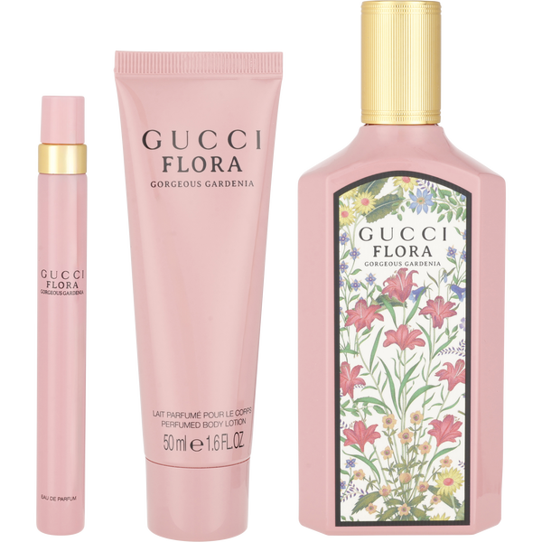 Gucci Flora Gorgeous Gardenia by Gucci, Eau De Parfum Spray 3.3 oz & Body Lotion 1.6 oz & Eau De Parfum Spray 0.33 oz Mini, image 2 of 2