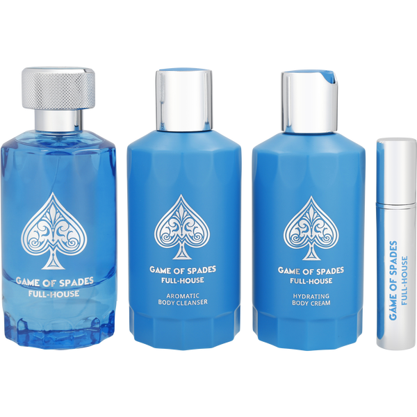Jo Milano Game Of Spades Full House by Jo Milano, Eau De Parfum Spray 3.4 oz & Body Cleanser 6.8 oz & Body Cream 6.8 oz & Eau De Parfum Refillable Spray 0.27 oz Mini, image 2 of 2