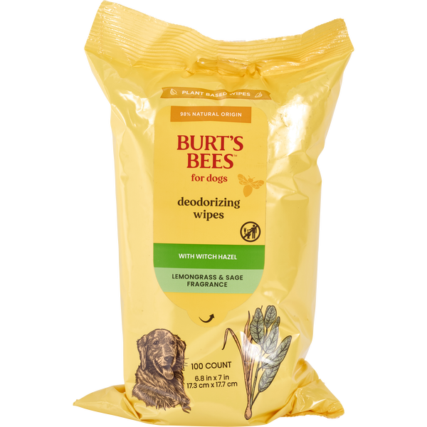 Burt's Bees For Dogs by Burt's Bees, Deodorizing Wipes With Witch Hazel (100 Ct)