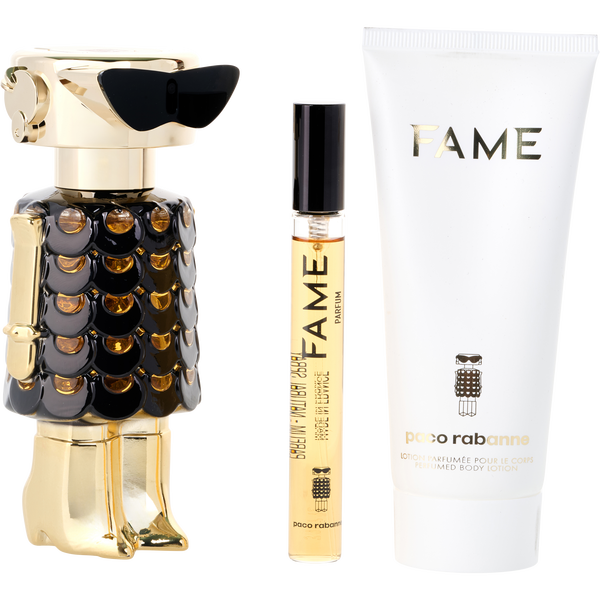 Paco Rabanne Fame by Paco Rabanne, Parfum Spray 2.7 oz & Body Lotion 3.4 oz & Eau De Parfum Spray 0.34 oz Mini, image 2 of 2
