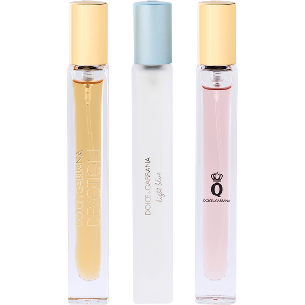 Dolce & Gabbana Variety by Dolce & Gabbana, 3 Piece Travel Spray Set With Devotion Eau De Parfum Light Blue Eau De Toilette & Q Eau De Parfum And All Are 0.33 oz Spray Minis, image 2 of 2