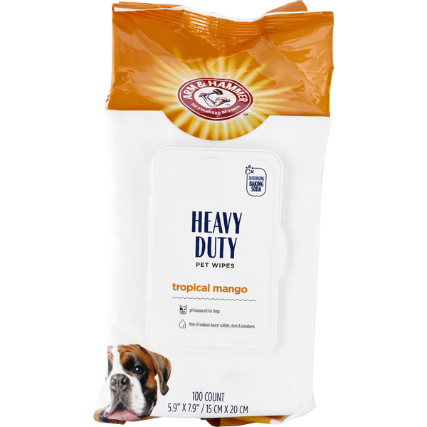 Arm & Hammer For Pets by Arm & Hammer, Heavy Duty Pet Wipes - Tropical Mango 100 Count