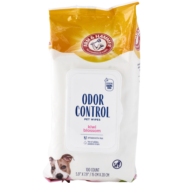 Arm & Hammer For Pets by Arm & Hammer, Odor Control Pet Wipes - Kiwi Blossom 100 Count