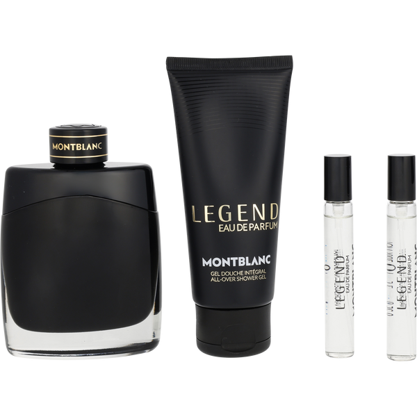 Mont Blanc Legend by Mont Blanc, Eau De Parfum Spray 3.3 oz & Shower Gel 3.3 oz & Eau De Parfum Spray 0.25 oz Mini X 2, image 2 of 2
