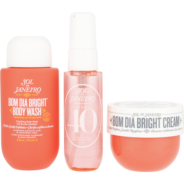 Sol De Janeiro by Sol De Janeiro, Bom Dia Bright Jet Set: Body Wash 90ml + Body Cream 50ml + Chrirosa 40 Perfume Mist 30ml --3pcs