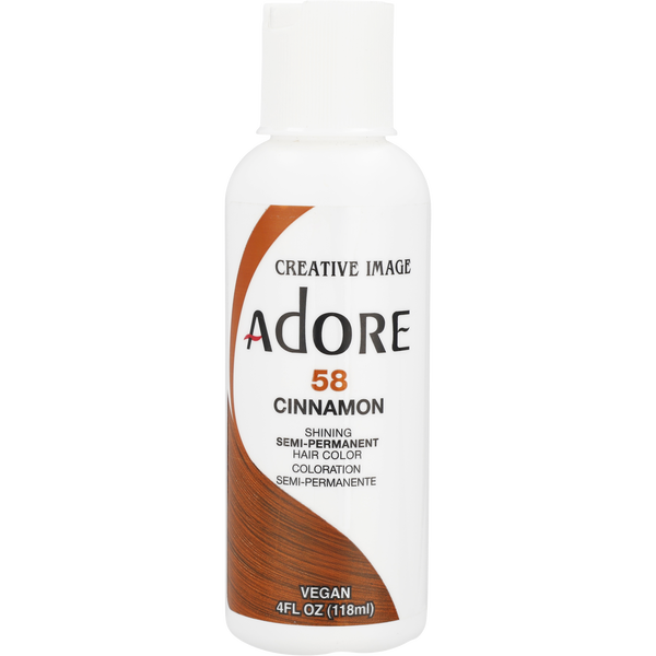 Adore by Adore, Adore Semi Permanent Hair Color Vegan And Cruelty Free 058 Cinnamon 4 oz