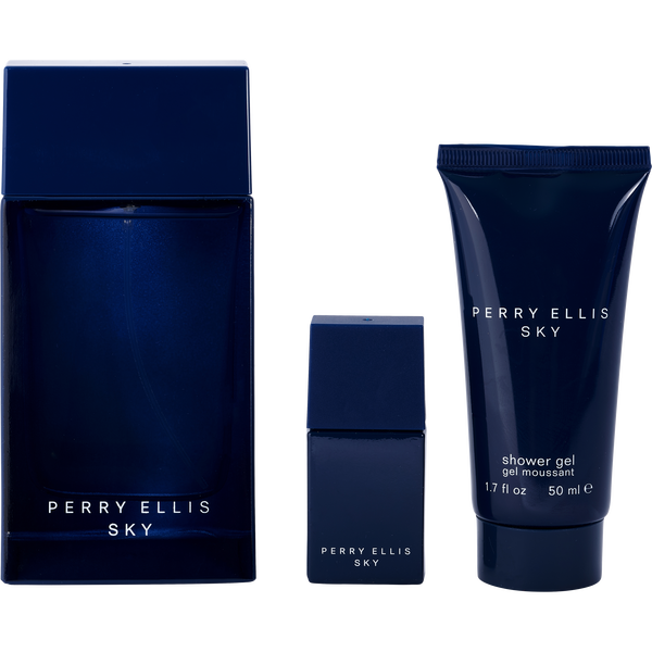 Perry Ellis Sky by Perry Ellis, Eau De Toilette Spray 3.4 oz & Shower Gel 1.7 oz & Eau De Toilette Spray 0.25 oz Mini, image 2 of 2