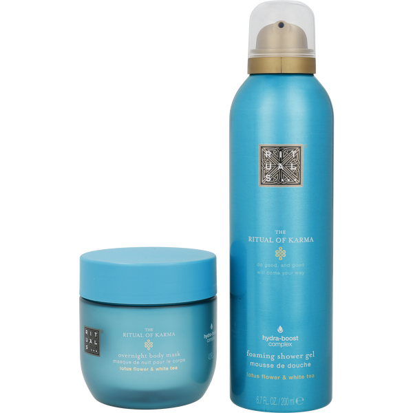 Rituals by Rituals, The Ritual Of Karma Set: Foaming Shower Gel 6.7oz + Overnight Body Mask 4.2oz --2pcs